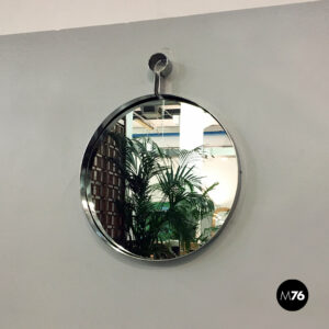 Specchio da parete in acciaio, 1970 ca.