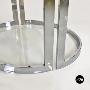 Consolle in acciaio e vetro, 1970 ca.