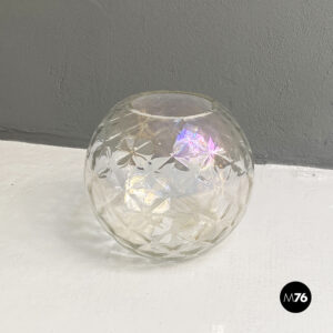 Vaso in vetro trasparente stampato,  1980 ca.