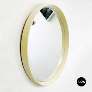 Specchio da parete in plastica bianca, 1980 ca.