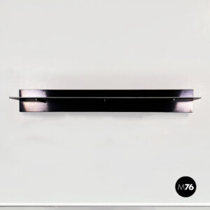 Mensola in legno nero e acciaio, 1980 ca.