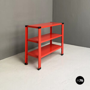 Libreria in metallo rosso,  1990 ca.