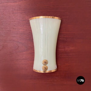 Applique in vetro verde e ottone, 1950 ca.