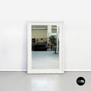 Specchio da terra con cornice in legno bianca, 1990 ca.