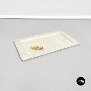 Vassoio in ferro verniciato bianco, 1990 ca.