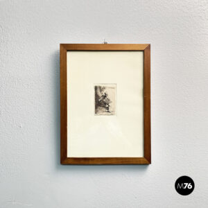 Quadro con incisione e cornice in legno, 1800 ca.