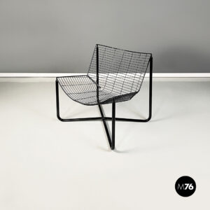 Poltrona in metallo nero, 1980 ca.