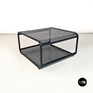 Tavolo da caffè in metallo forato, 1980 ca.