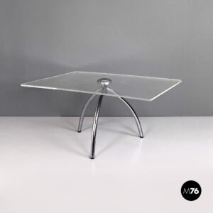 Tavolo da caffè in plexiglass trasparente, 1980 ca.