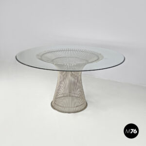 Tavolo da pranzo di Warren Platner per Knoll in metallo e vetro,  1966