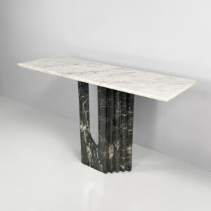 Consolle in marmo verde e bianco, 1980 ca.