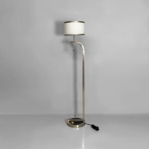 Lampada da terra in acciaio e vetro, 1940 ca.