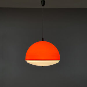 Lampadario in plastica arancione, 1970 ca.