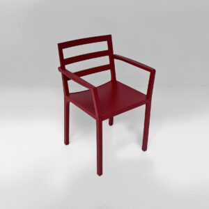 Sedia in legno bordeaux, 1980 ca.