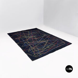 Tappeto in lana con pattern geometrico, 1980 ca.