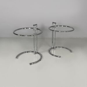 Tavoli da caffè in acciaio e vetro, 1980 ca.