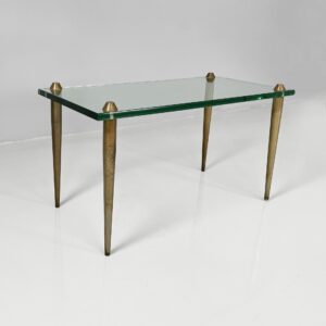 Tavolo da caffè in vetro e ottone, 1950 ca.