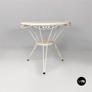 Tavolo da pranzo in ferro bianco, 1960 ca.