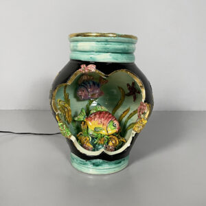 Lampada da tavolo in ceramica smaltata, 1950 ca.