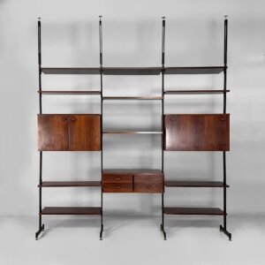 Libreria in legno e metallo, 1960 ca.