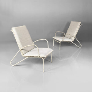 Poltrone da giardino in ferro bianco, 1960 ca.