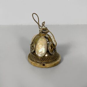Campanella da hotel in madreperla e ottone, metà 1800 ca.