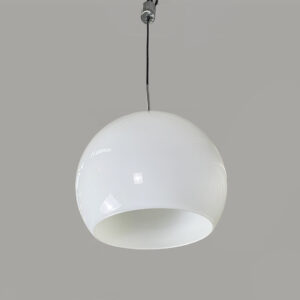 Lampadario in vetro opalino, 1960 ca.