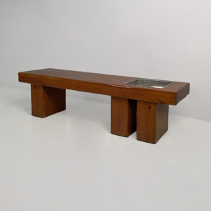 Panca in legno con fioriera, 1970 ca.