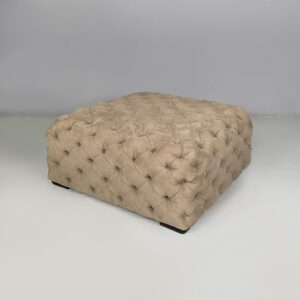 Pouf in camoscio beige, 1990 ca.