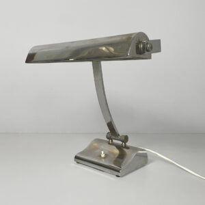 Lampada da tavolo in ottone cromato, 1930 ca.