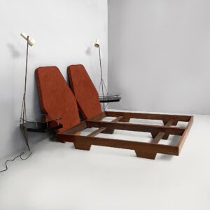 Letto con comodini e lampade di Arredamenti Dell’Orso, 1950 ca.