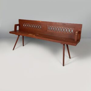 Panca in legno rosso, 1930 ca.