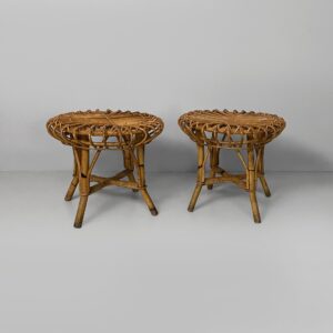 Sgabelli in rattan, 1960 ca.