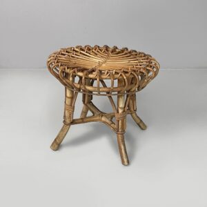 Sgabello in rattan, 1960 ca.