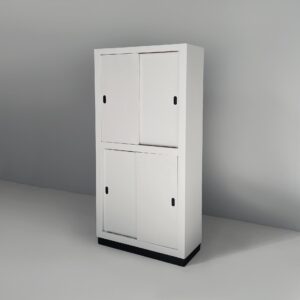 Armadio in legno grigio chiaro e nero, 1960 ca.