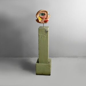 Scultura di testa in terracotta, 1980 ca.