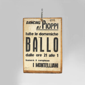 Insegna pubblicitaria in legno, 1970 ca.