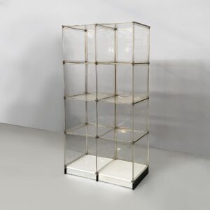 Libreria con lampada in plexiglass, 1970 ca.