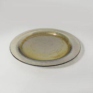 Piatto in vetro giallo, 1950 ca.