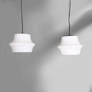 Lampadari in vetro opalino, 1950 ca.