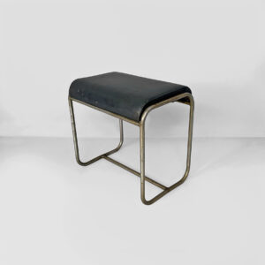 Sgabello in metallo e similpelle, 1930 ca.